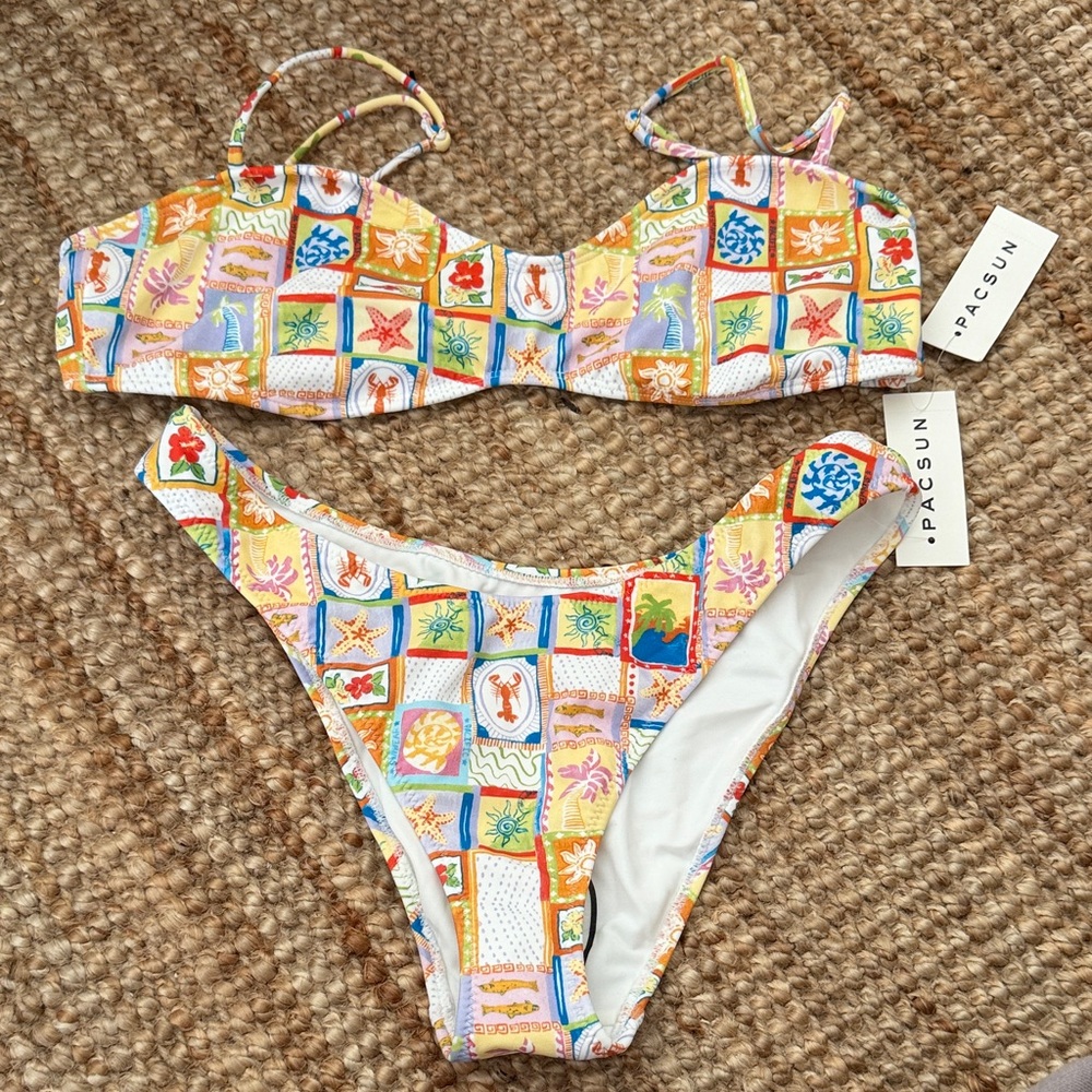 PacSun Multicolor Graphic Bikini Set